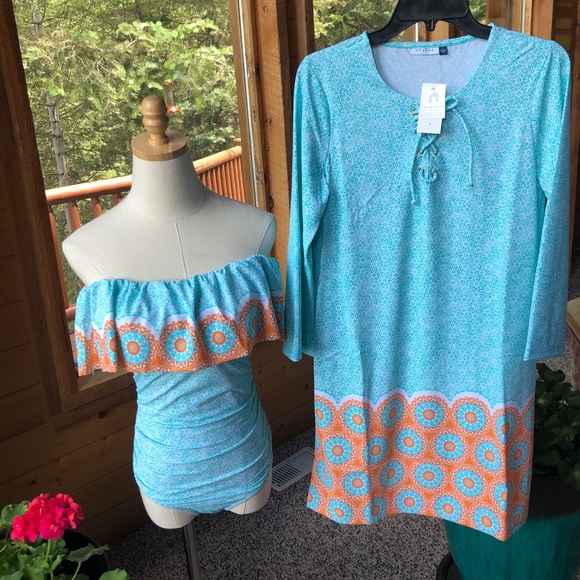 Cabana Life Other - Cabana Life Swimsuit & Coverup Dress  Small